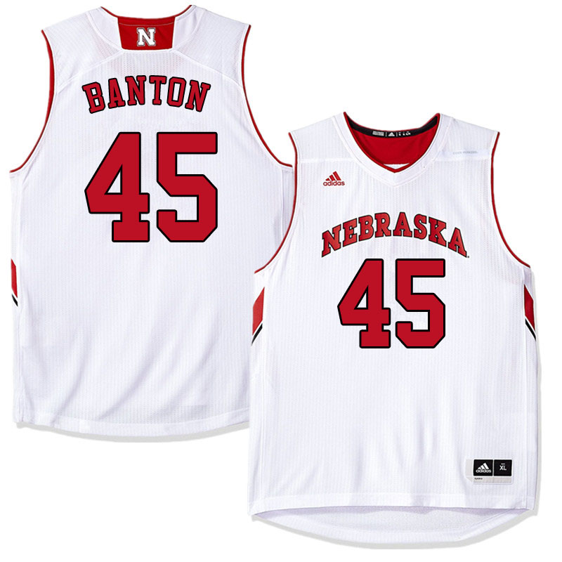 Men #45 Dalano Banton Nebraska Cornhuskers College Basketball Jerseys Sale-White - Click Image to Close